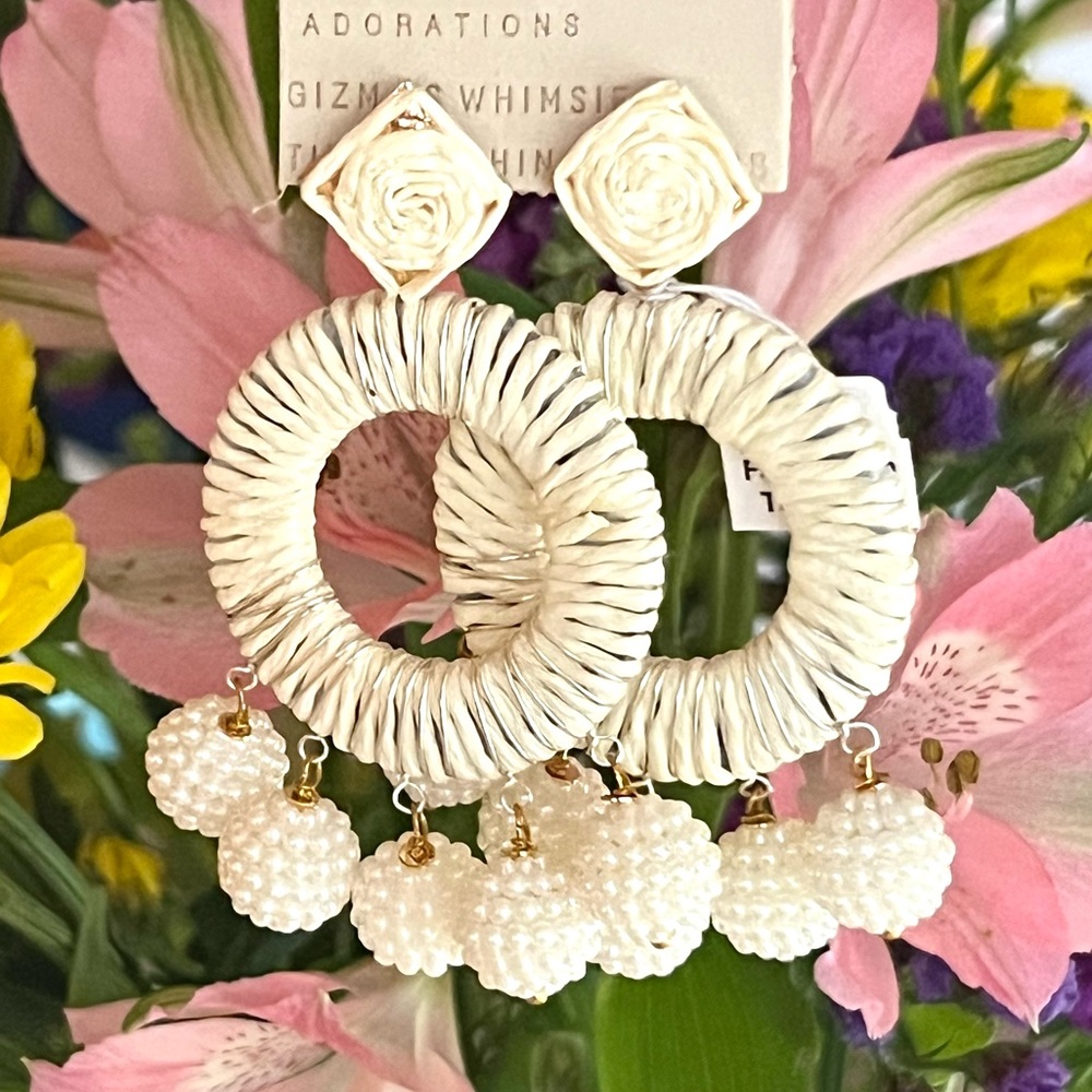 🌺🎉HP🎉🌺 NWT Anthropologie Raffia Hoop Chandeliers